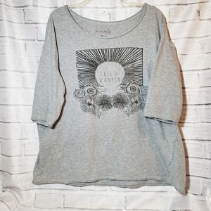 We the Free grey, 3/4 sleeve graphic tee shirt